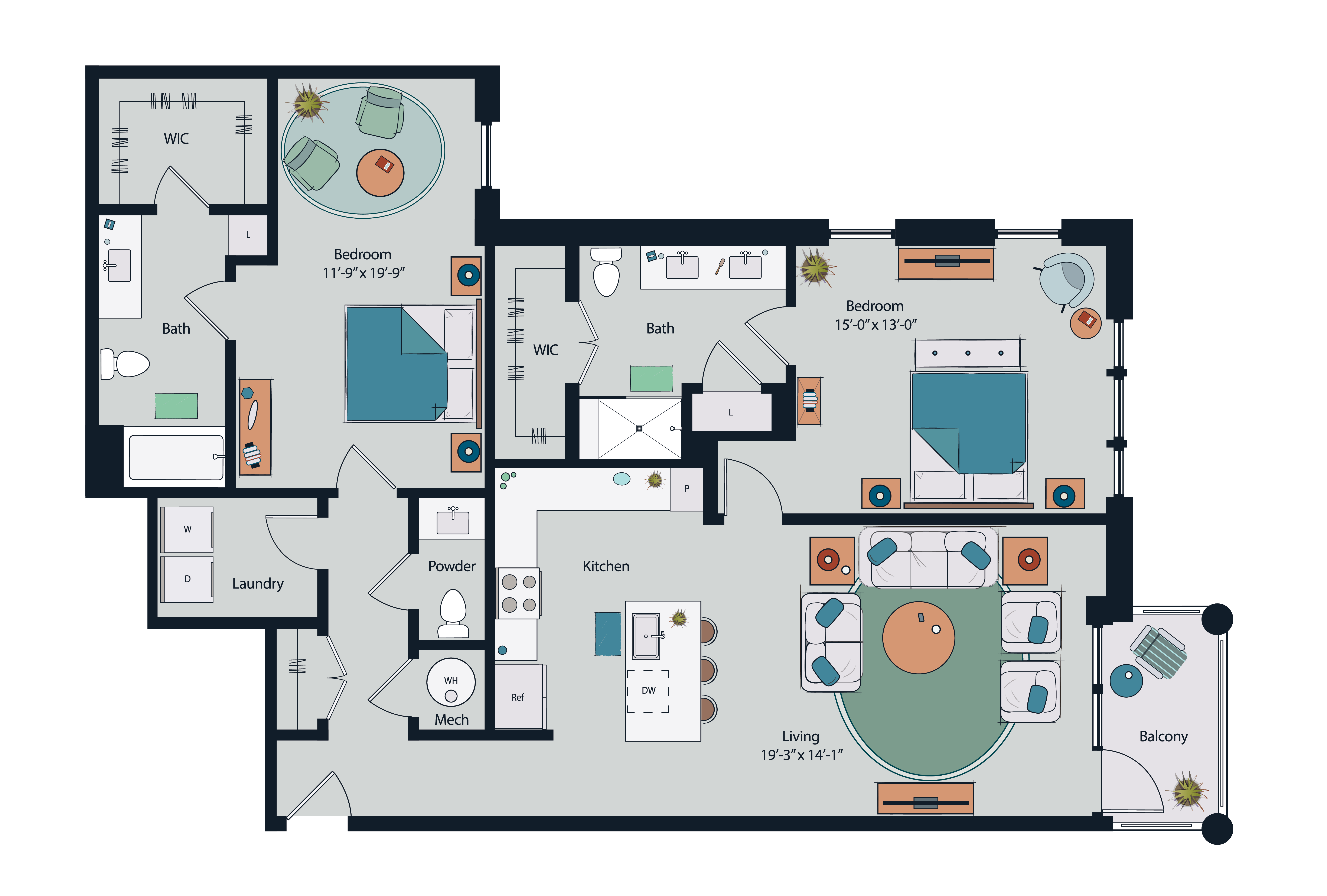 Floor plan layout diagram for B15